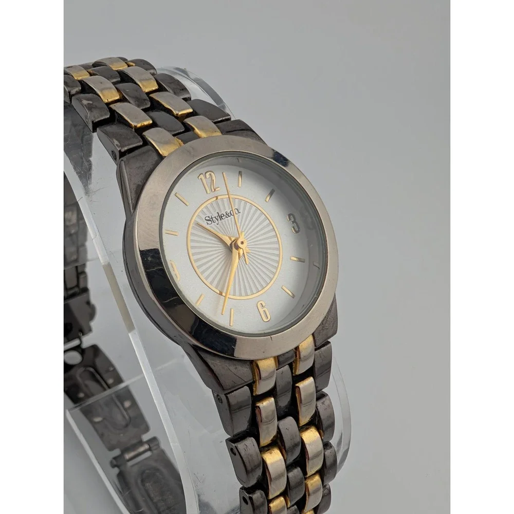 Style & Co Watch‎ Women 27mm Silver Gold Tone 7.5